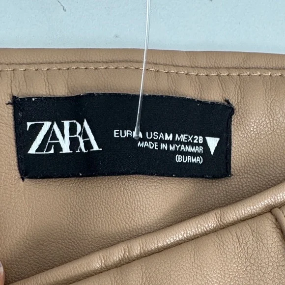 ZARA faux leather Tan Women's skinny Pants size M - Picture 5 of 14